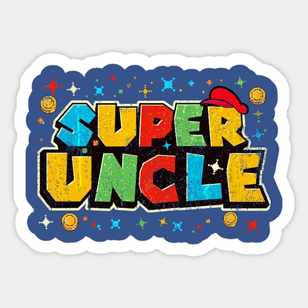 Gamer Super Uncle Funny Father Day Sticker by EliDidias